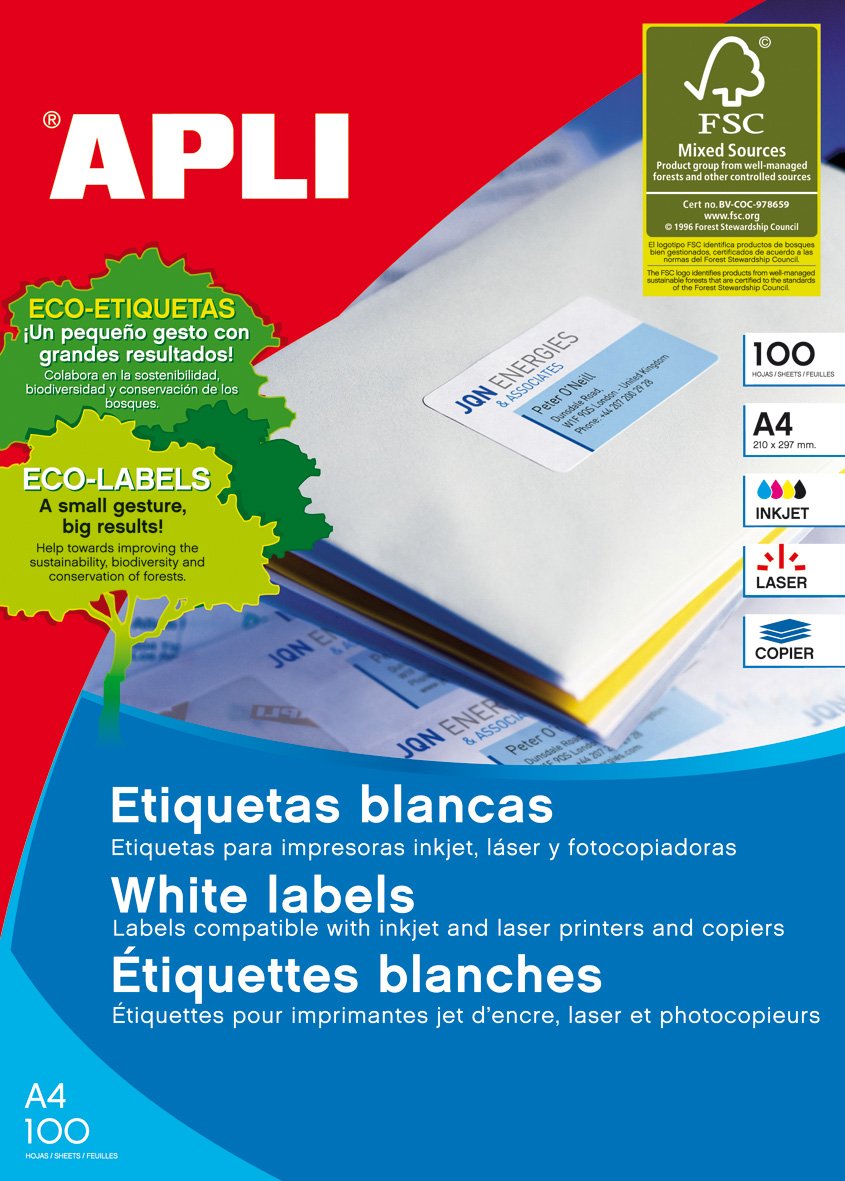 Algopix Similar Product 5 - Apli 707565  White Labels for Printer