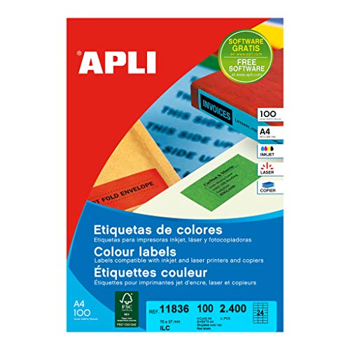 Algopix Similar Product 13 - APLI 11836 Red 2400pcs selfAdhesive