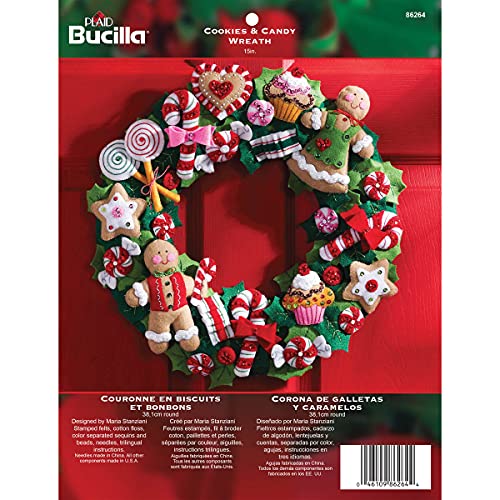 Algopix Similar Product 19 - Bucilla Felt Applique Wreath Kit