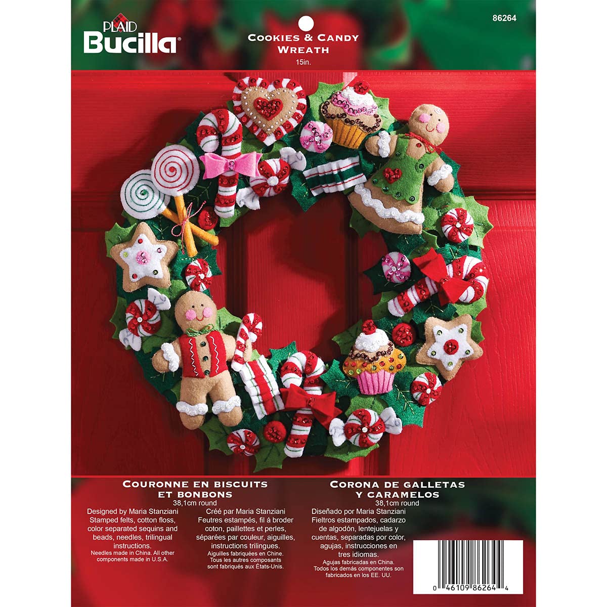 Algopix Similar Product 17 - Bucilla Felt Applique Wreath Kit