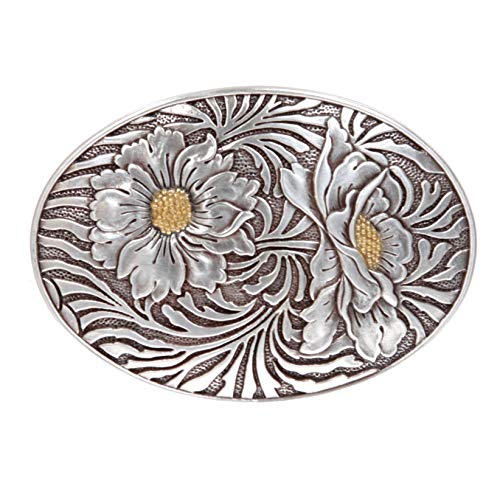 Algopix Similar Product 7 - Oval Sunflower Engraving Belt Buckle