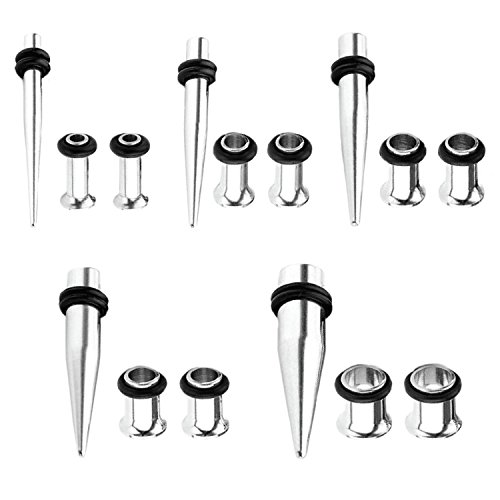 Algopix Similar Product 18 - BodyJ4You 15PC Gauges Kit Ear
