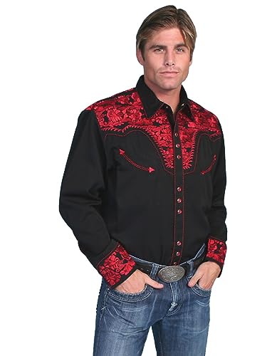 Algopix Similar Product 11 - Scully Mens P634 Embroidered Floral