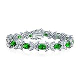 Algopix Similar Product 11 - Bling Jewelry Green White Marquise Oval