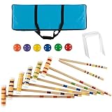 Algopix Similar Product 19 - Croquet Set Wooden Outdoor Deluxe