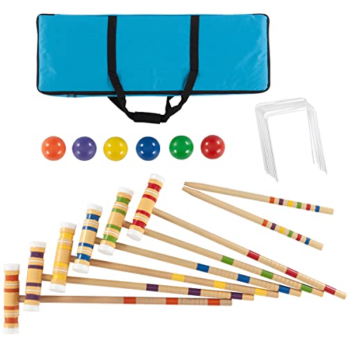 Algopix Similar Product 11 - Croquet Set Wooden Outdoor Deluxe