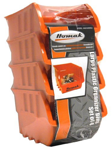 Algopix Similar Product 18 - Homak Plastic Bins Large Set of 4