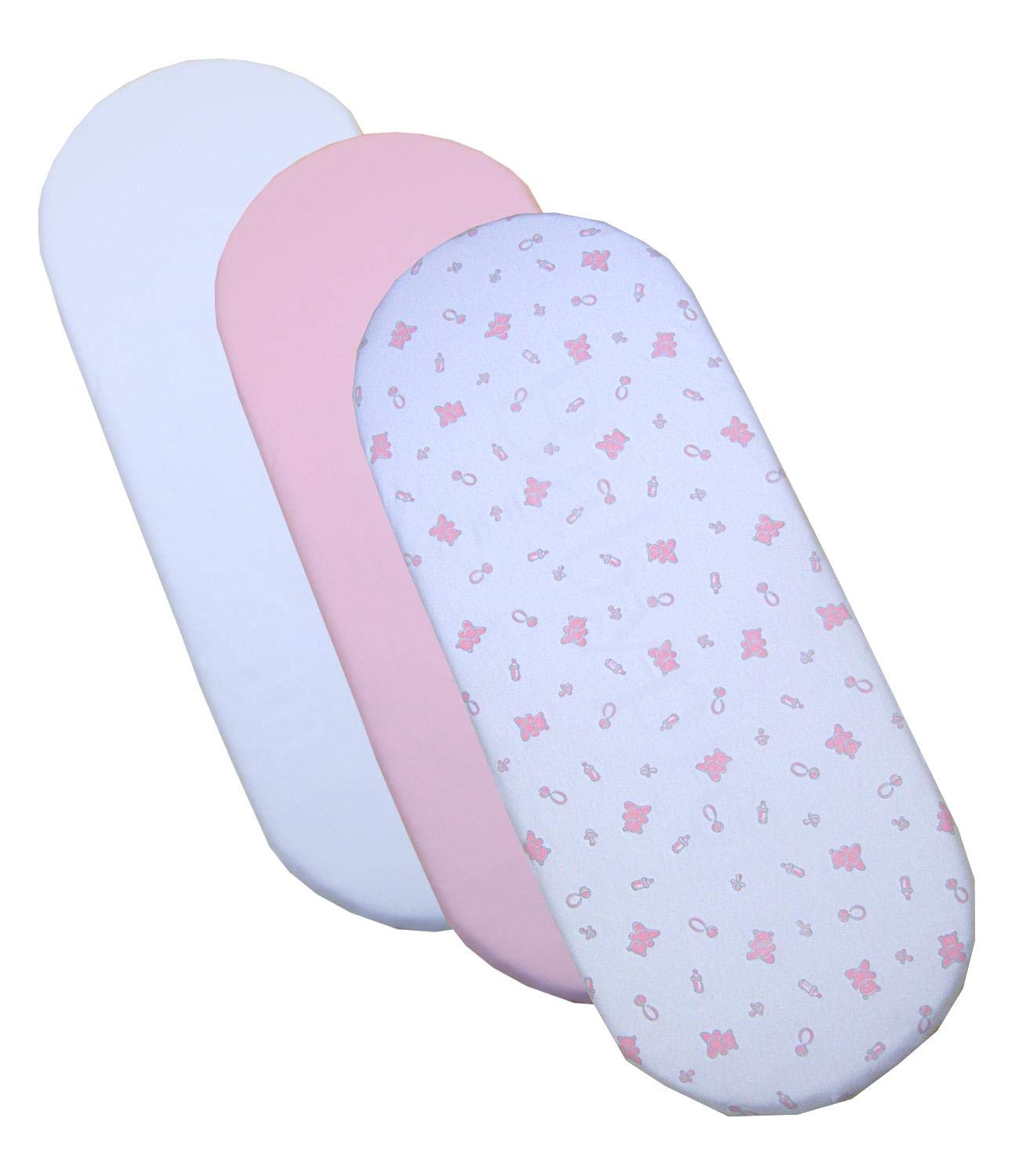 Algopix Similar Product 12 - Pack of 3 Fitted Cotton Moses Basket