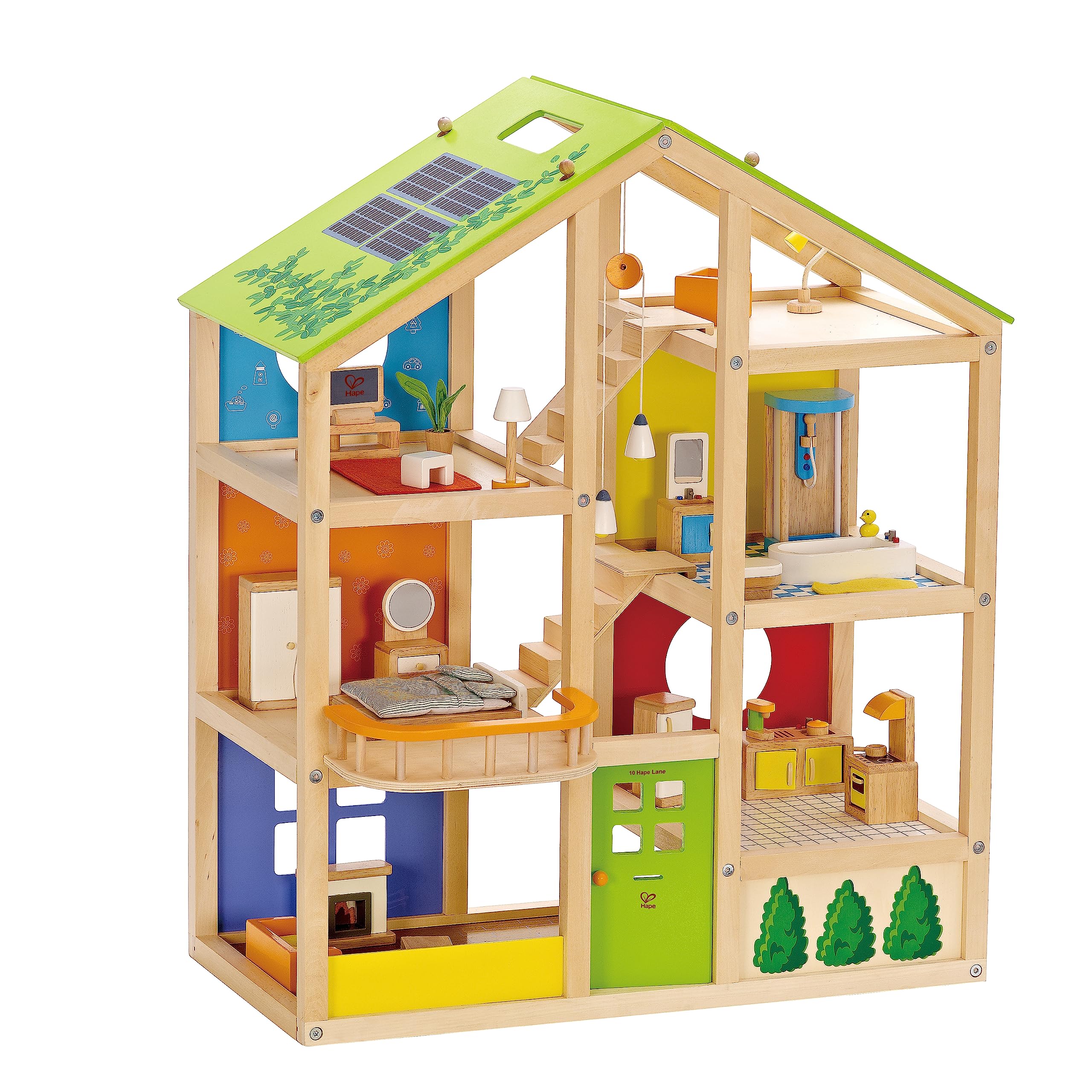 Algopix Similar Product 11 - All Seasons Kids Wooden Dollhouse by