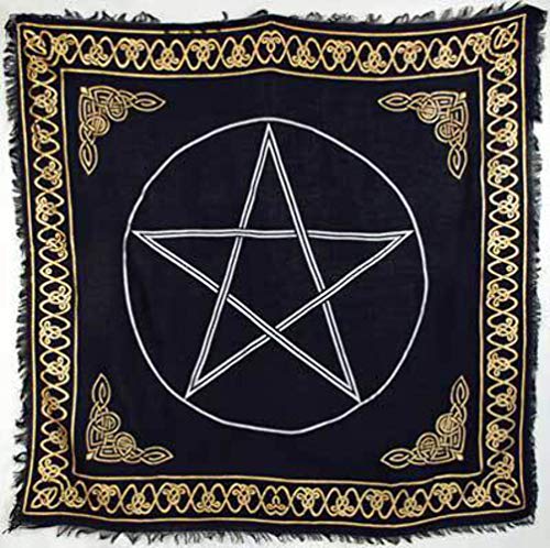 Algopix Similar Product 3 - AzureGreen Gold Bordered Pentagram