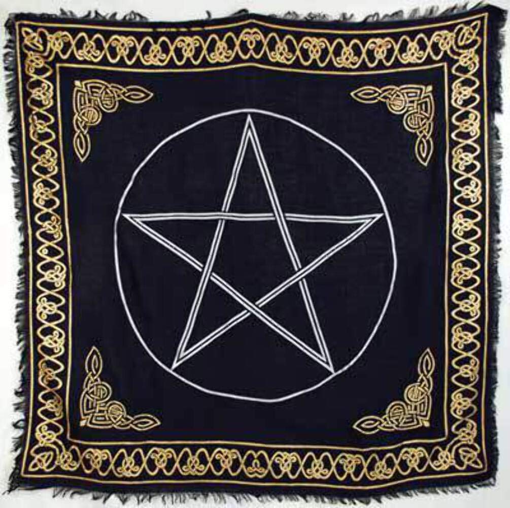 Algopix Similar Product 18 - AzureGreen Gold Bordered Pentagram