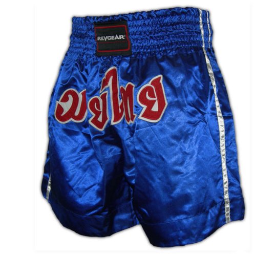 Algopix Similar Product 7 - Revgear Muay Thai Shorts (Blue, Large)
