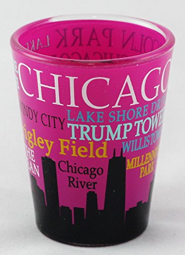 Algopix Similar Product 8 - Chicago Illinois Pink Skyline and Words