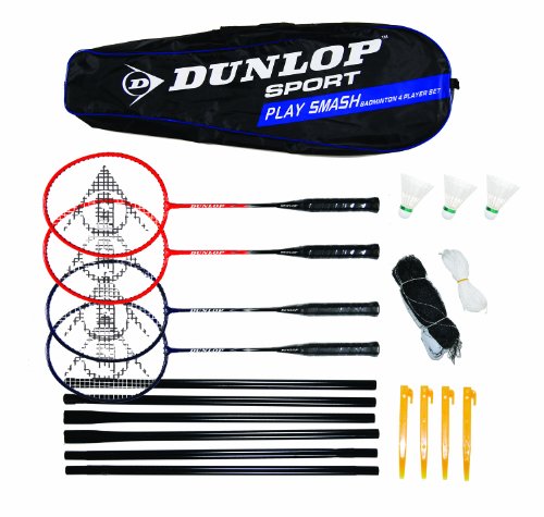 Algopix Similar Product 5 - Dunlop Play Smash 4 Player Badminton Set