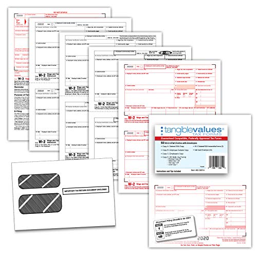 Algopix Similar Product 8 - W2 Tax Forms 2020 Tangible Values