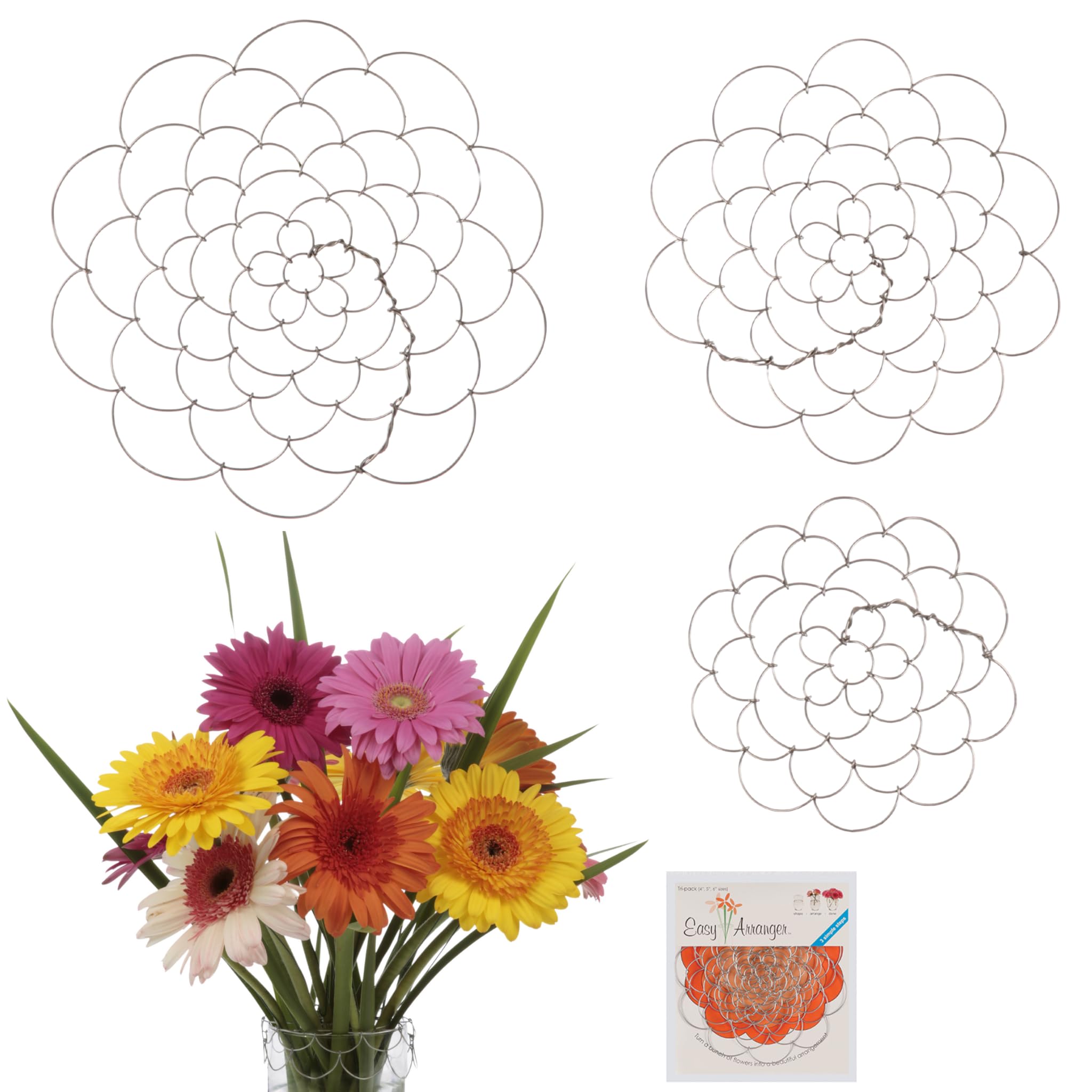 Algopix Similar Product 11 - Easy Arranger 3 Pack Wire Flower