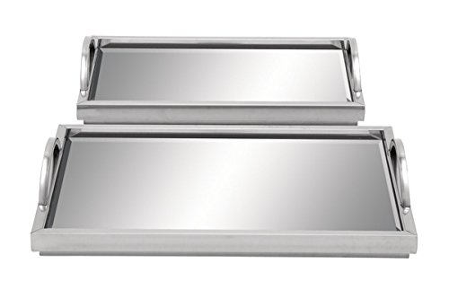 Algopix Similar Product 10 - Deco 79 51744 Ss Mirr Tray Set of 2