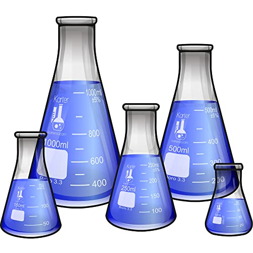 Algopix Similar Product 9 - Karter Scientific Glass Flask 5 Piece