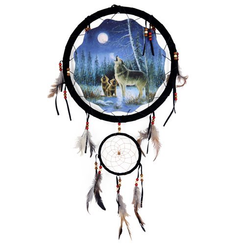 Algopix Similar Product 14 - OBI Wolf Dream Catchers (Howling Wolf)