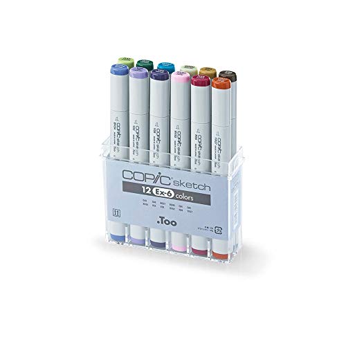 Algopix Similar Product 6 - Copic Markers 12-Piece Sketch EX-6 Set