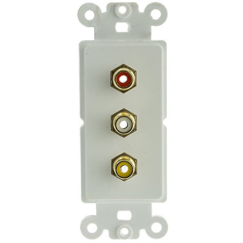 Algopix Similar Product 19 - Decora Wall Plate Insert White 3 RCA