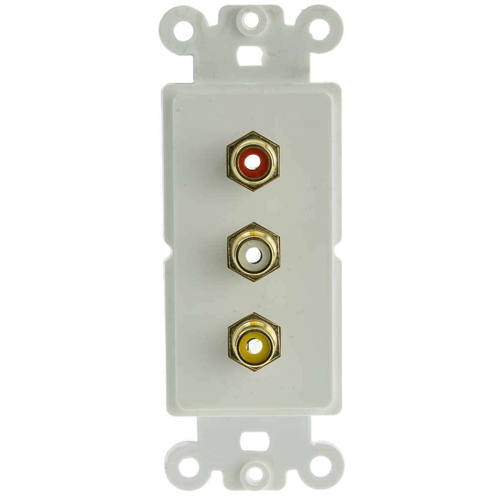 Algopix Similar Product 3 - Decora Wall Plate Insert White 3 RCA