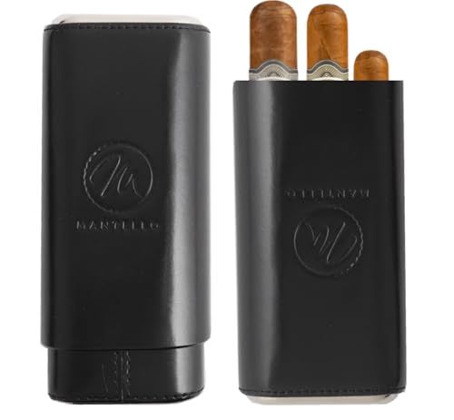 Algopix Similar Product 18 - Mantello Black Leather Cigar Case with