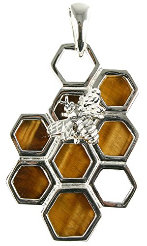 Algopix Similar Product 5 - Unique Tigers Eye Bee on Honeycomb