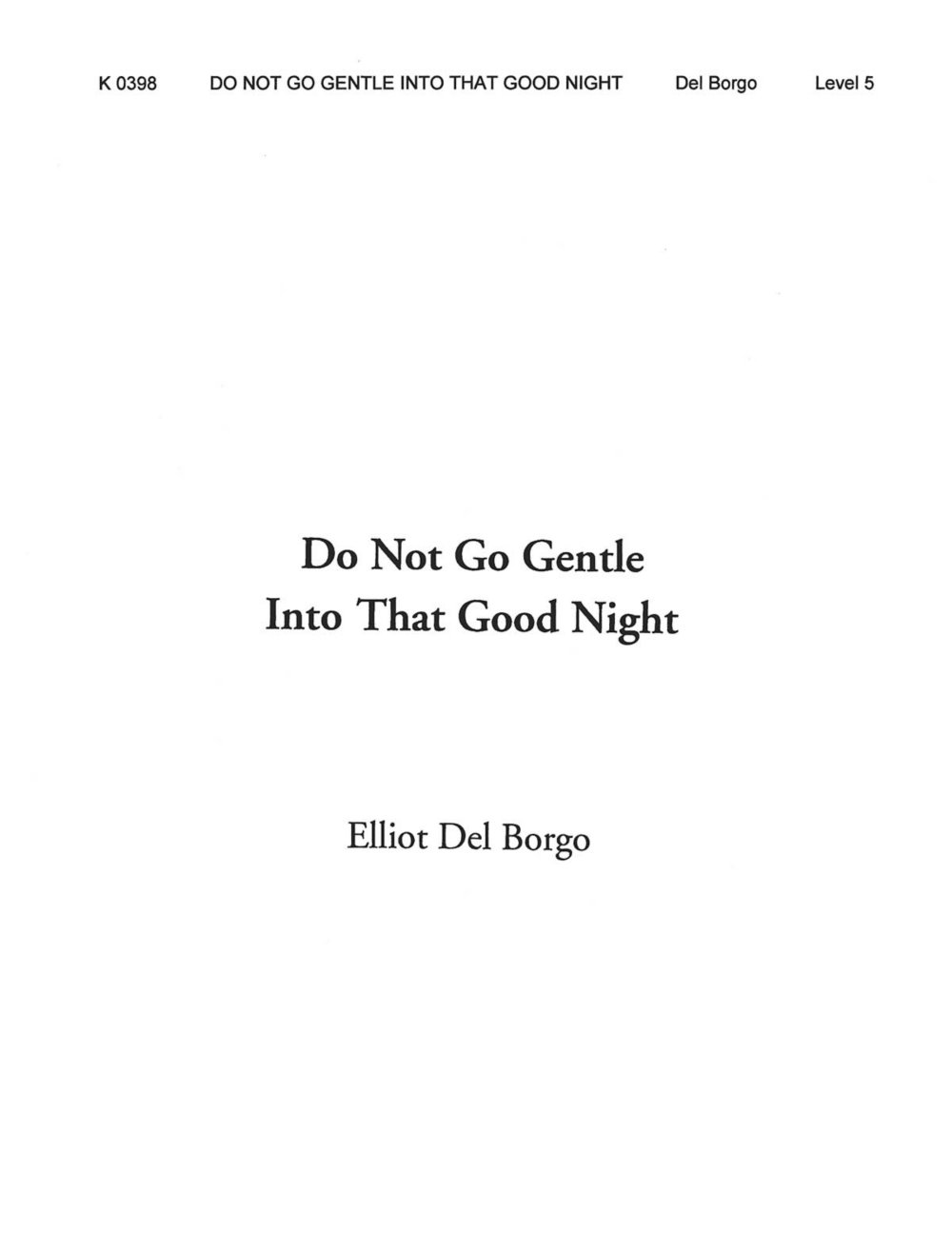 Algopix Similar Product 14 - Hal Leonard Do Not Go Gentle Into That