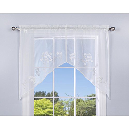 Algopix Similar Product 18 - Commonwealth White Hydrangea Sheer Swag