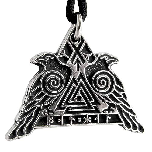 Algopix Similar Product 18 - Pewter Odins Ravens with Valknut
