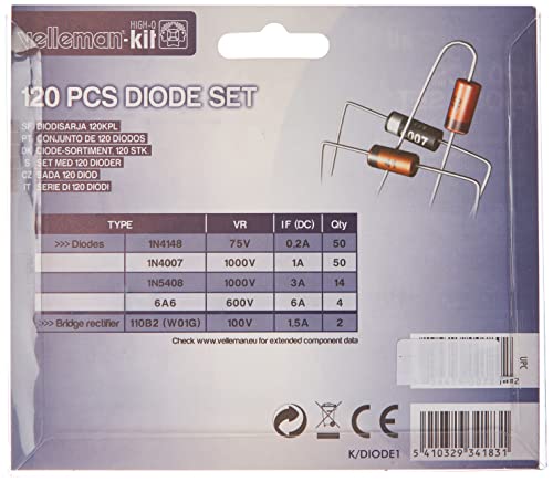 Algopix Similar Product 10 - Velleman K/DIODE1 Diode Set 120Pcs