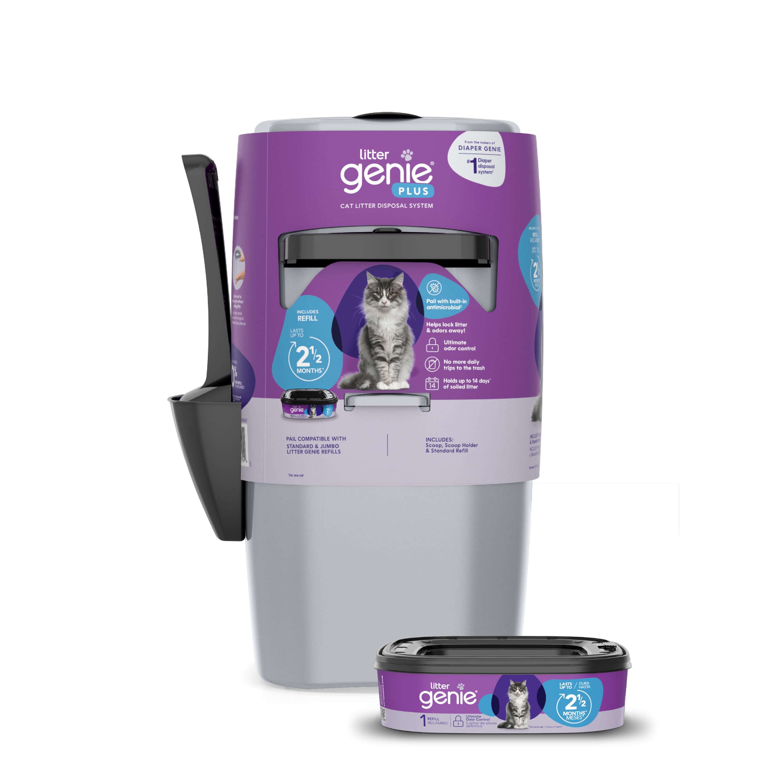 Algopix Similar Product 12 - Litter Genie Plus Pail Silver  Cat