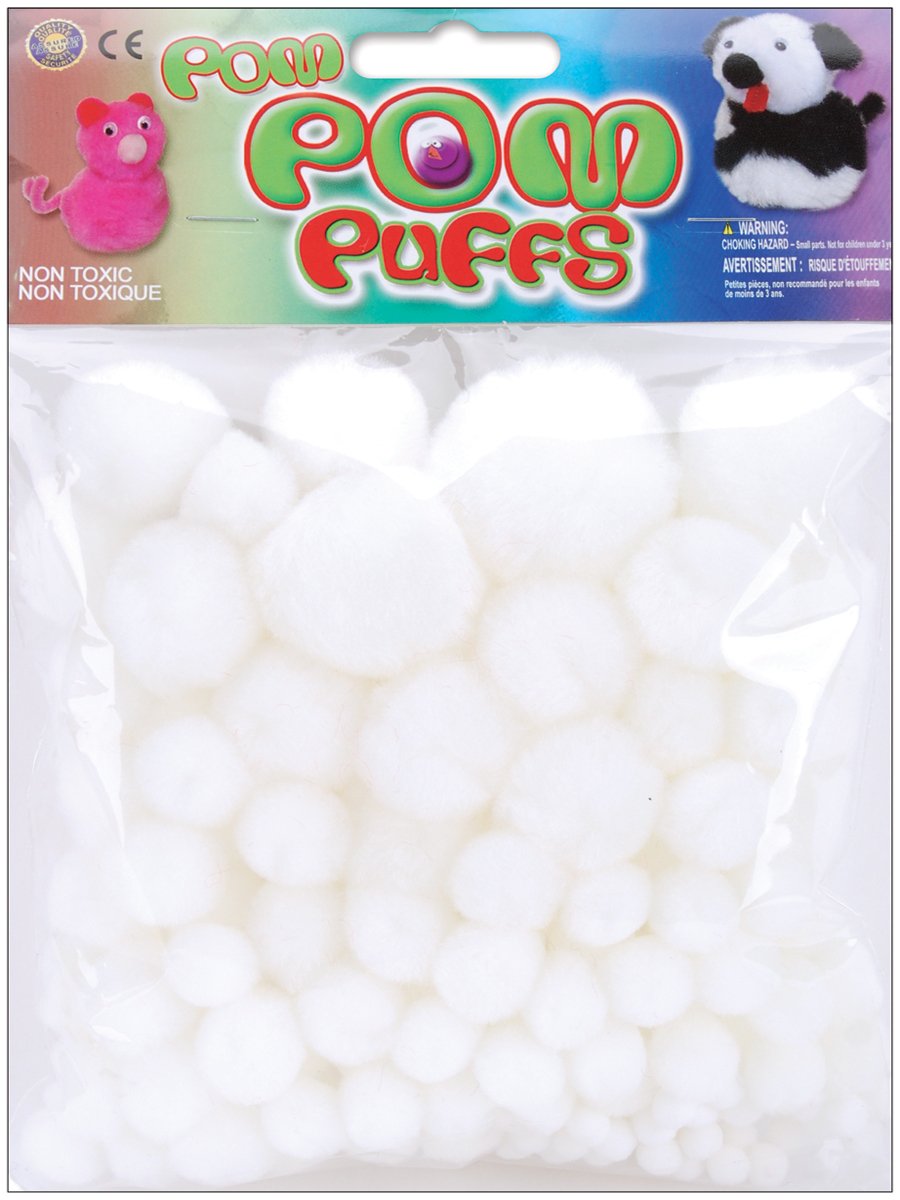 Algopix Similar Product 6 - Pepperell Pom-Pom Puffs, White, 100/pkg