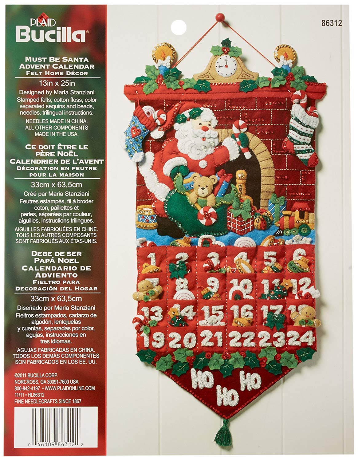 Algopix Similar Product 16 - Bucilla Felt Applique Advent Calendar