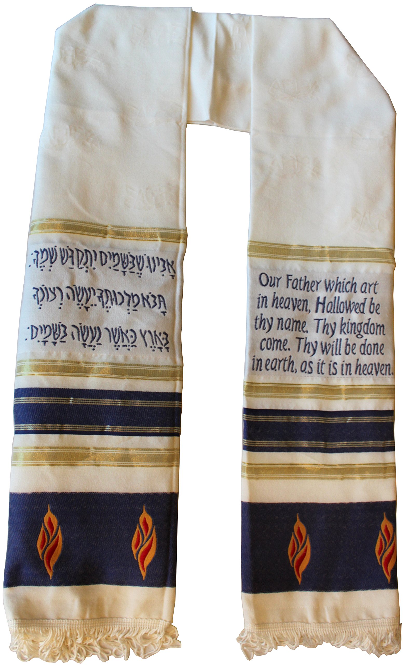 Algopix Similar Product 15 - Holy Land Gifts Scarf Lords Prayer Blue