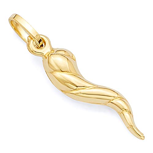 Algopix Similar Product 3 - 14k Yellow Gold Twisted Cornicello