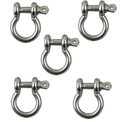Algopix Similar Product 18 - Stainless Steel 3/16 Bow Shackle 5 Pack