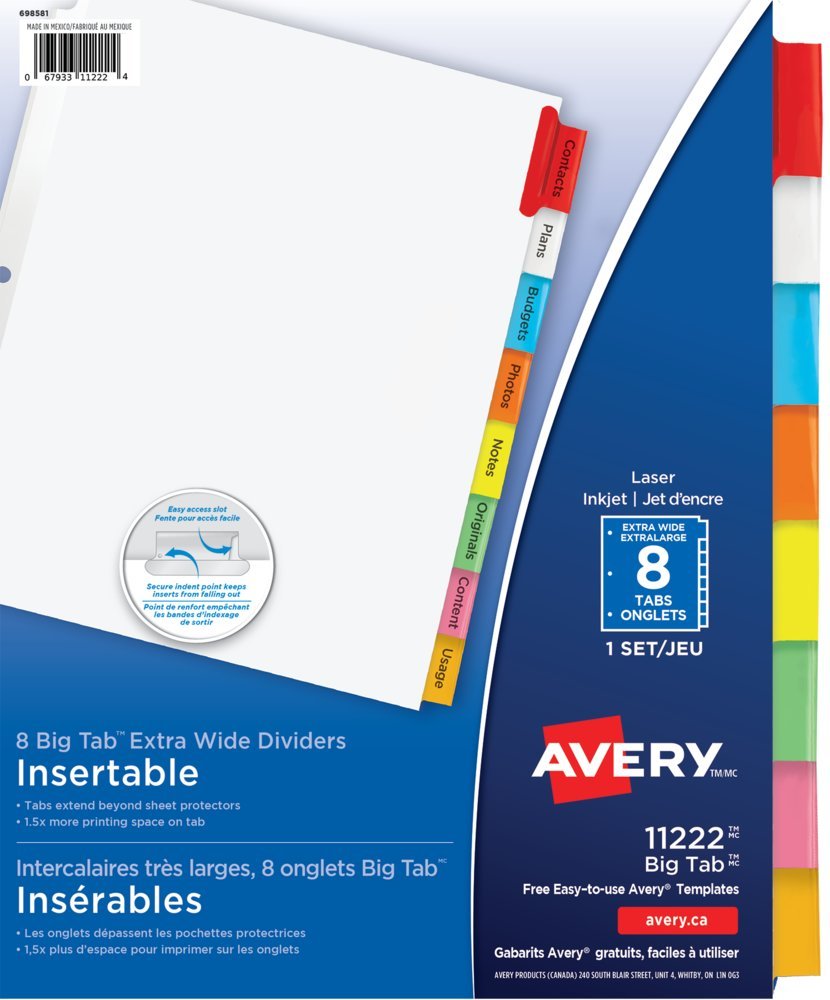 Algopix Similar Product 15 - Avery WorkSaver Big Tab Insertable