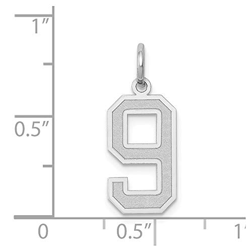 Algopix Similar Product 18 - 14k White Gold Medium Satin Number 9