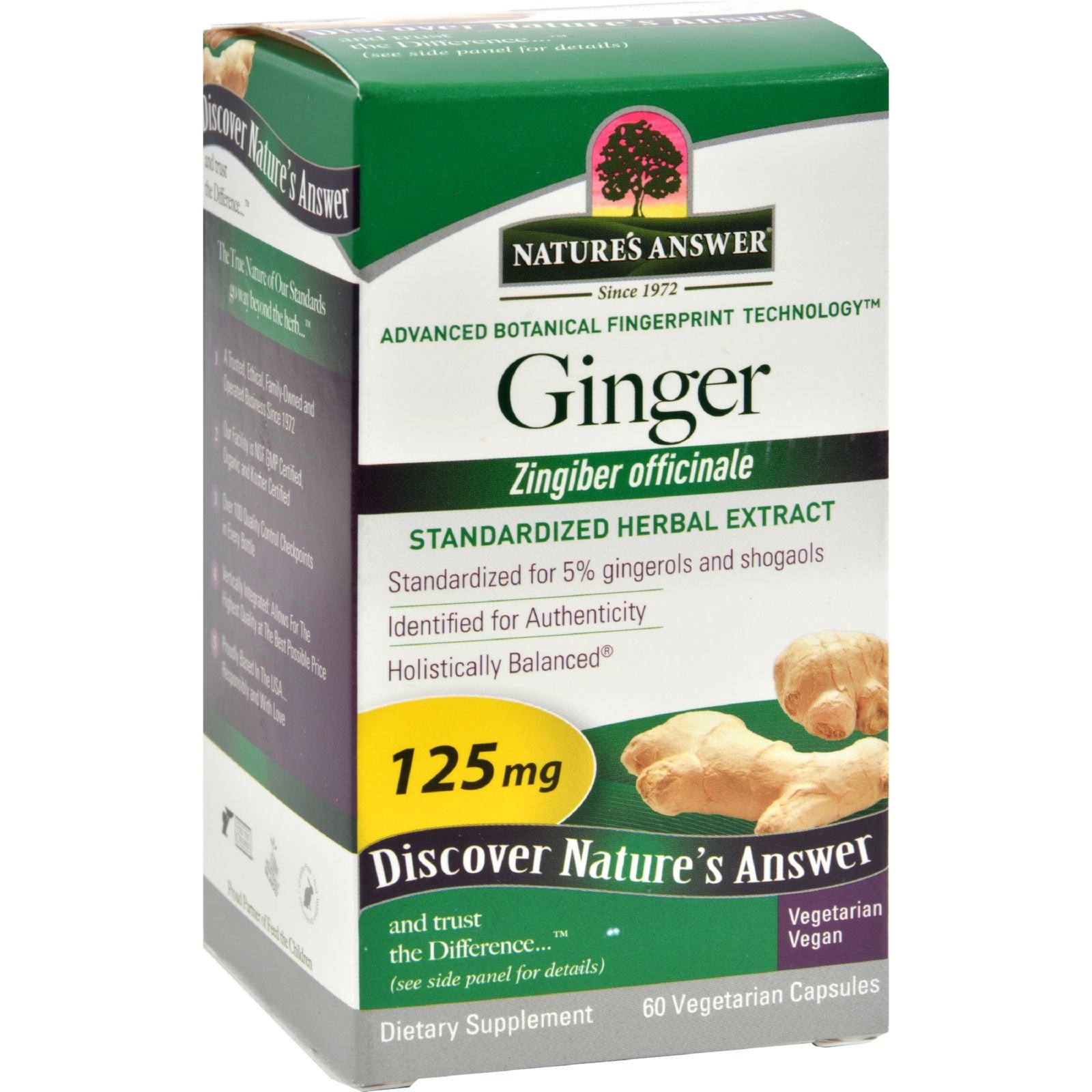 Algopix Similar Product 20 - Natures Answer Ginger 125 mg 60 Veg