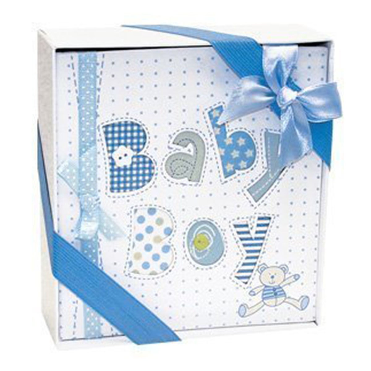 Algopix Similar Product 2 - White and Blue Baby Boy Photo Album4x6