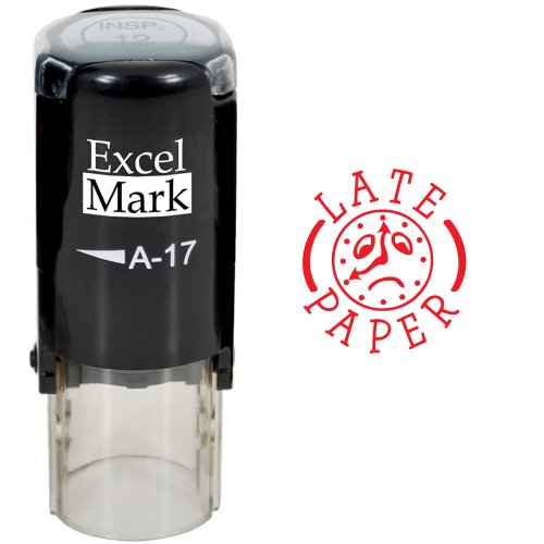 Algopix Similar Product 14 - Round Teacher Stamp  Late Paper  RED
