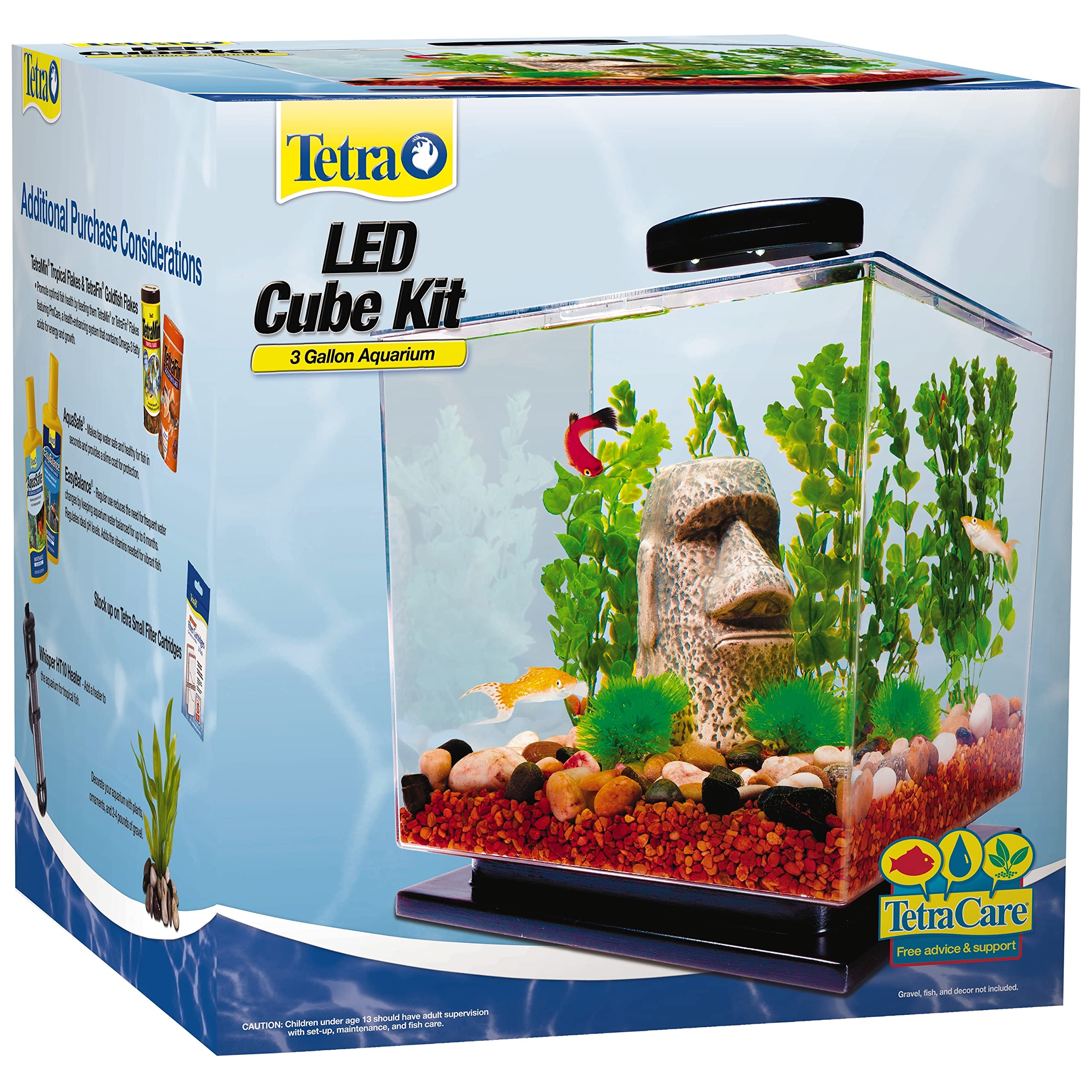 Algopix Similar Product 1 - Tetra LED Cube Shaped 3 Gallon Aquarium