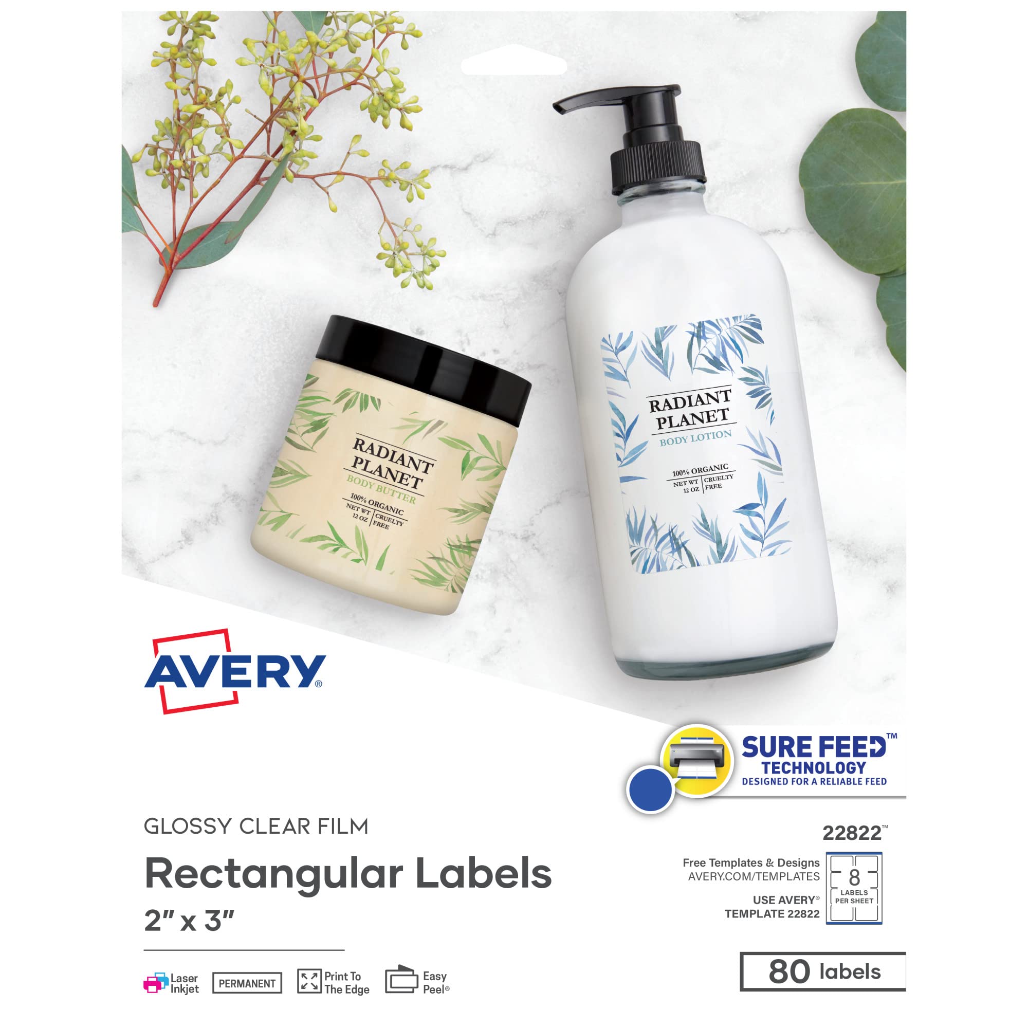 Algopix Similar Product 4 - Avery Printable Blank Rectangle Labels