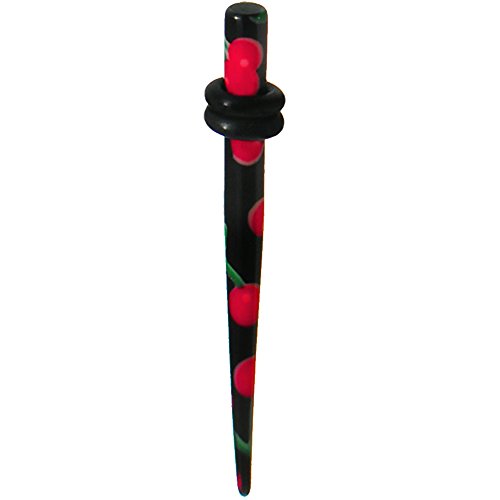 Algopix Similar Product 14 - Body Candy 8 Gauge Black Acrylic Red