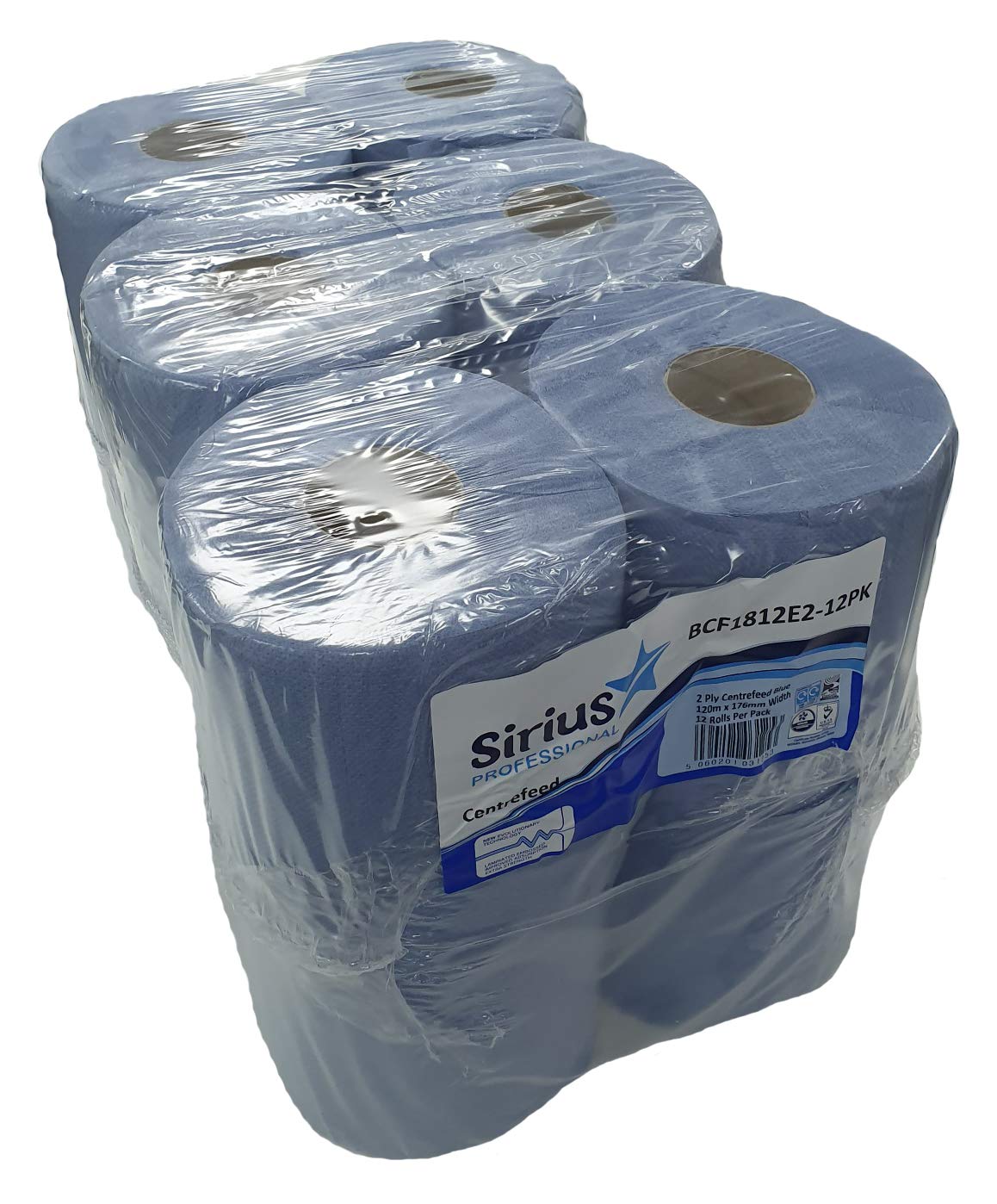 Algopix Similar Product 20 - 12 x Centre Feed Rolls Blue Tissue