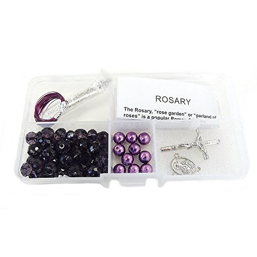 Algopix Similar Product 5 - fiona Purple Bead Box Rosary Necklace