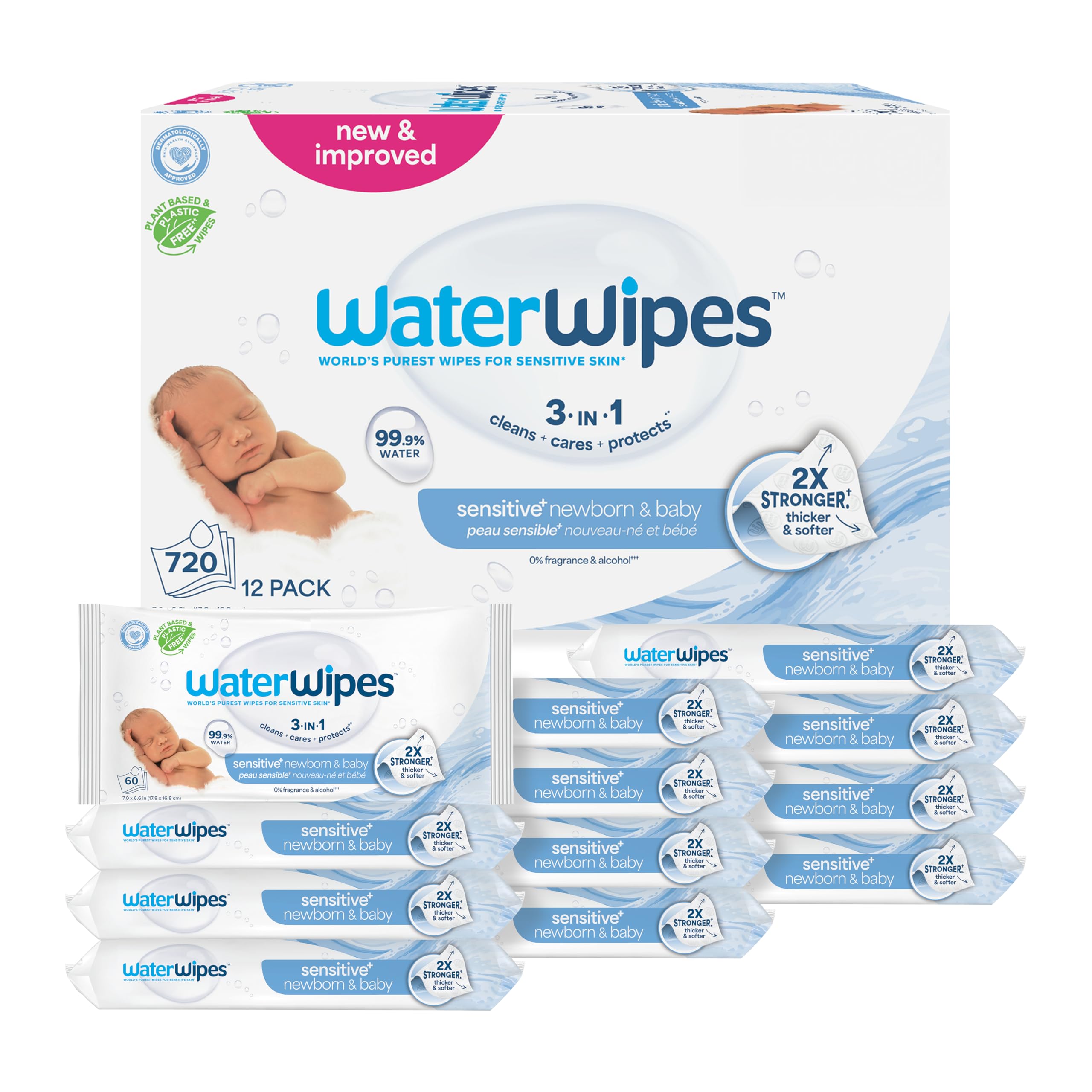 Algopix Similar Product 10 - WaterWipes Sensitive Newborn  Baby