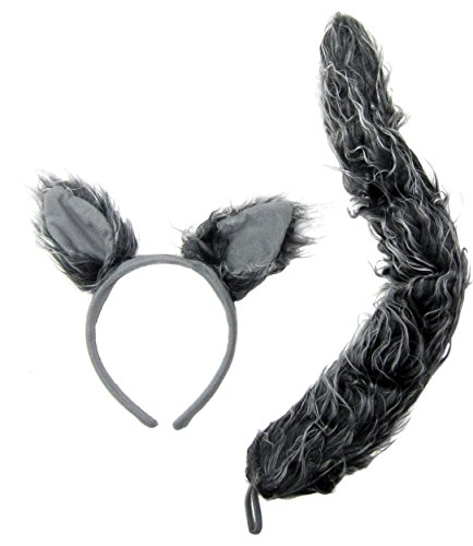 Algopix Similar Product 4 - J24630 Wolf Ears  Tail Set Gray One